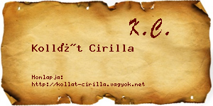 Kollát Cirilla névjegykártya